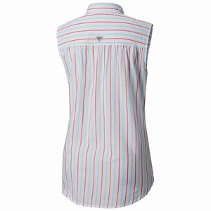 Columbia PFG Sun Drifter™ II Sleeveless Skjorta Dam Rosa/Vita (KFGHT0547)